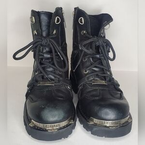 Women Harley-Davidson Black, 6" Lace Up Combat Motorcycle  Boots